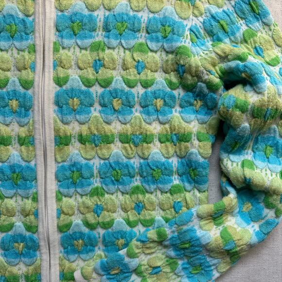 Talbots Zip Cardigan Vintage Y2k Flowers Womens Petite Medium - Picture 4 of 6